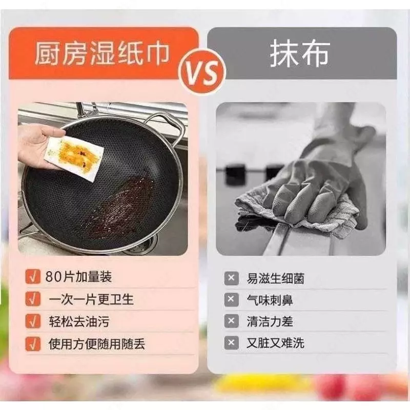 Кухонные влажные салфетки Qianhui