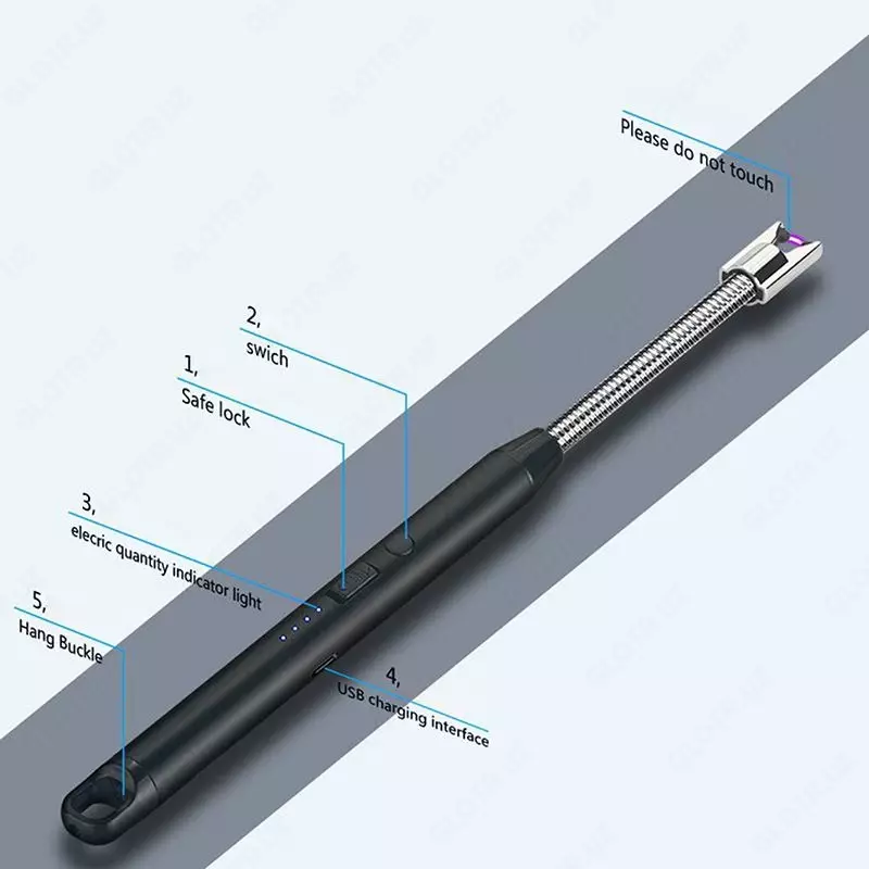 Электрическая аккумуляторная длинная кухонная зажигалка