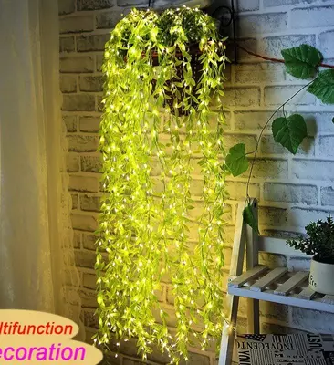 Подвесная светодиодная гирлянда из искусственных растений и цветов - ЯТТ "Домашний Уголок"
