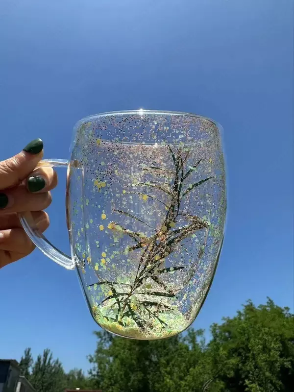  Домашний Уголок - Стеклянная кружка с сухоцветами.