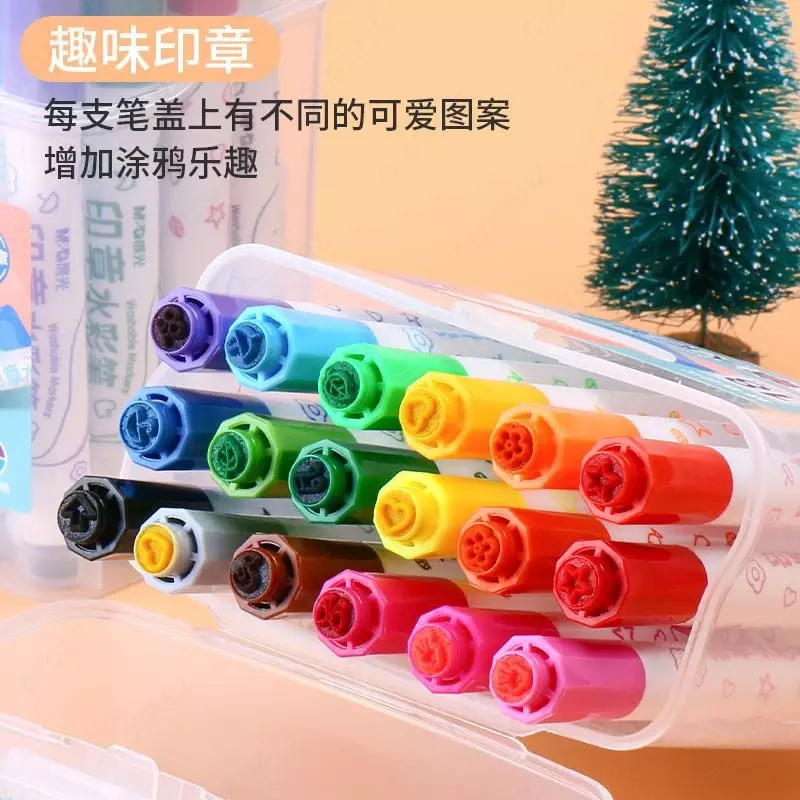 Фломастеры-штампы с печатями (12шт.)