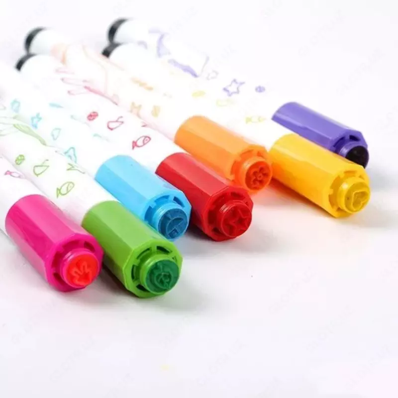 Фломастеры-штампы с печатями (12шт.)