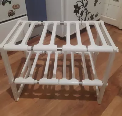 Раздвижной универсальный стеллаж - полка под раковину ЯТТ "Домашний Уголок"