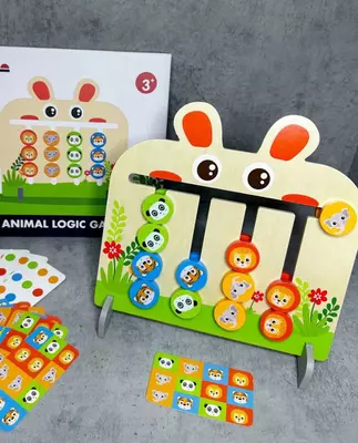 Деревянная логическая игра собери столбики (животные+цвета) - 90 000 сум / шт.