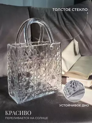 Оригинально декорированная ваза "Сумочка "