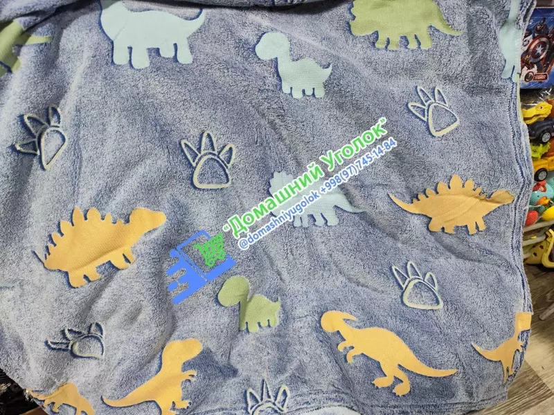 Светящийся в темноте детский плед покрывало Динозавры размер 150*200см - ЯТТ "Домашний Уголок"