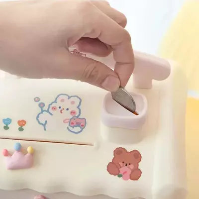 Детская копилка домик с наклейками для девочки. Только в розницу