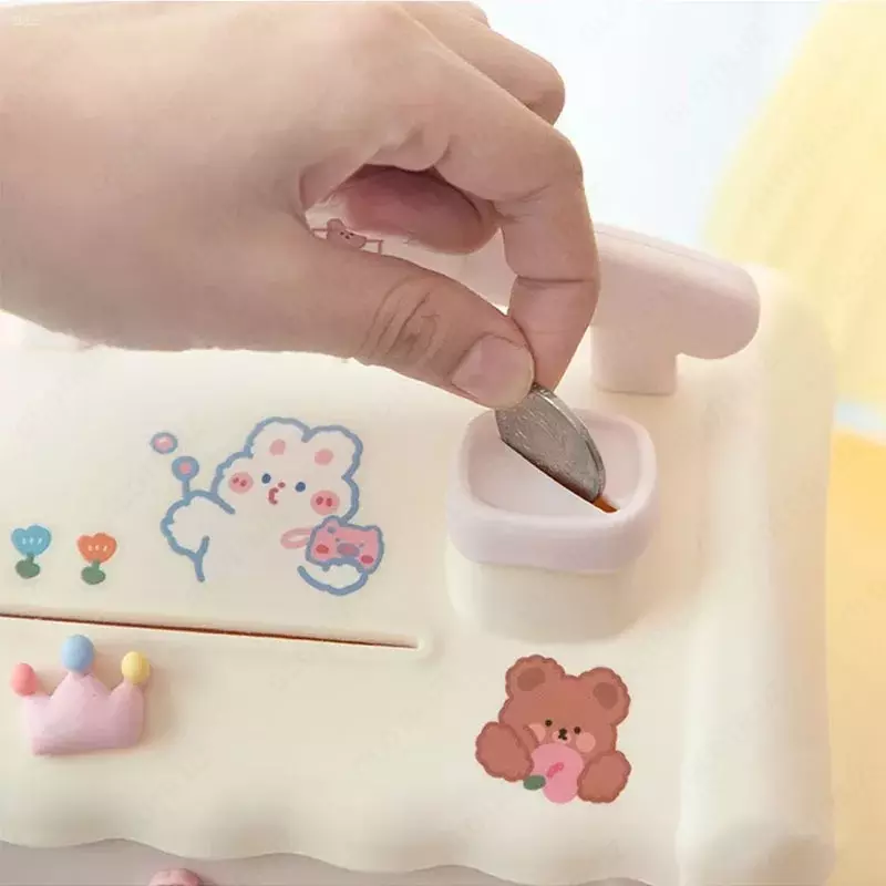 Детская копилка домик с наклейками для девочки.