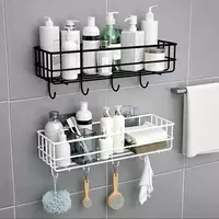  Настенная кованая полка с крючками для хранения. - 