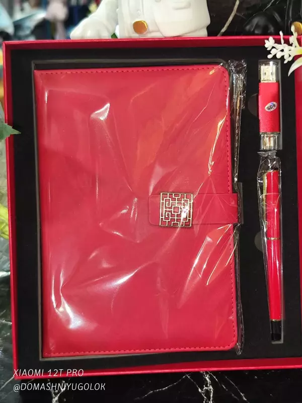 Подарочный набор "Деловой блокнот A5 + авторучка + флешка"