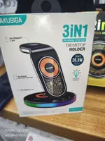 Настольная подставка для беспроводной зарядки серии Wuleng 3 в 1 (продукт KAKUSIGA) ЯТТ "Домашний Уголок"