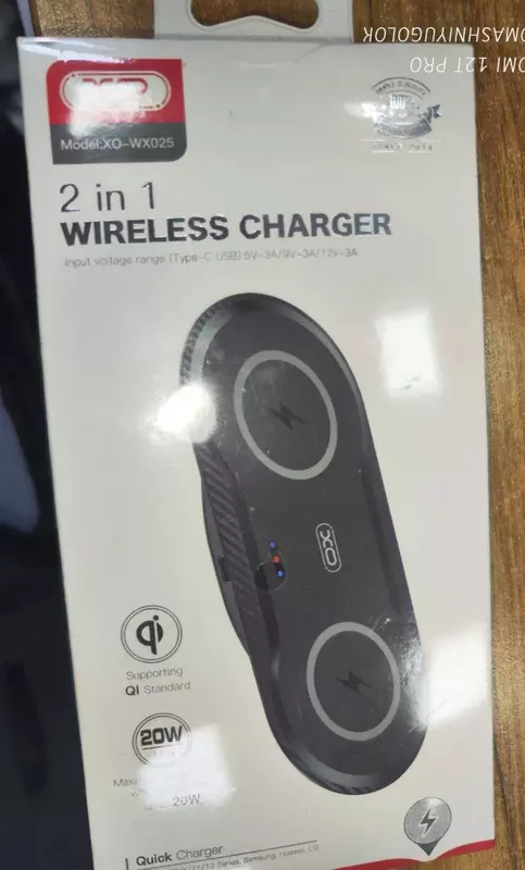 Беспроводное зарядное устройство модель XO WX-O25 2 в 1 для двух телефонов