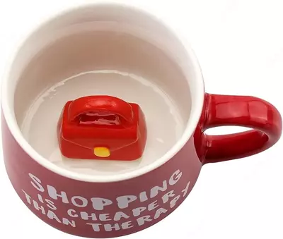 Керамическая кофейная кружка с мультяшным животным внутри (350 мл).