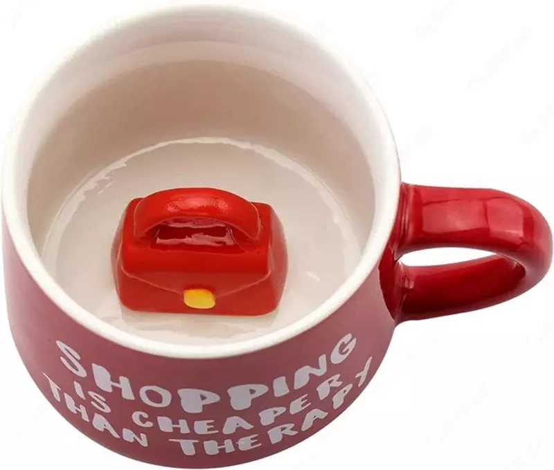 Керамическая кофейная кружка с мультяшным животным внутри (350 мл).