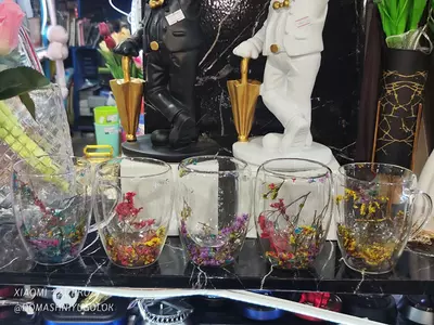 Кружка стеклянная с двойными стенками, 300 мл