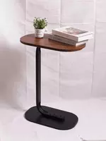  Журнальный столик  прикроватная тумба цвет коричневый+ черный ( walnut+black frame) - 