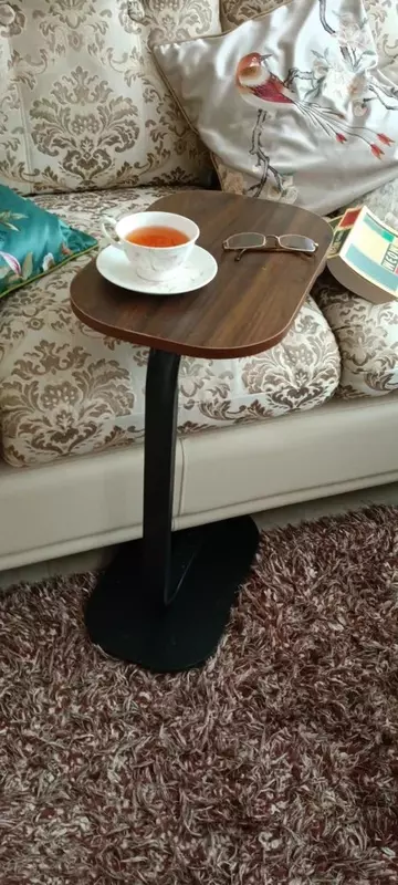  ЯТТ Домашний Уголок - Журнальный столик  прикроватная тумба цвет коричневый+ черный ( walnut+black frame)