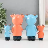 Сувенир полистоун "Малыши в дождевиках с рожками" набор 4 шт 2х2х7 4х3