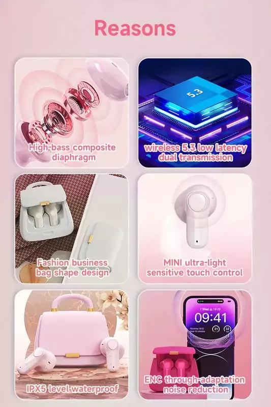 Беспроводные наушники GREEN LION QUEEN —Pink РОзовые