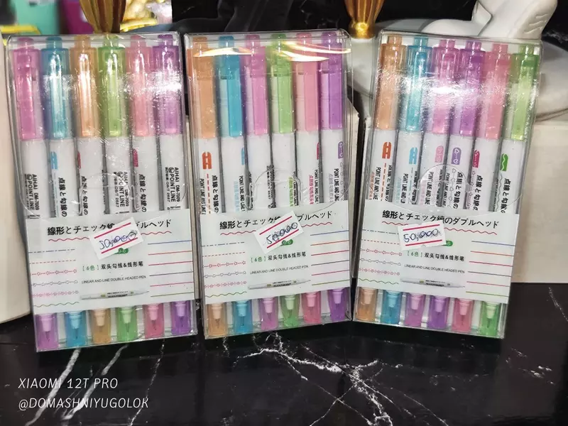 Уникальный набор двусторонних фломастер (6 цветов) - 50 000 сум