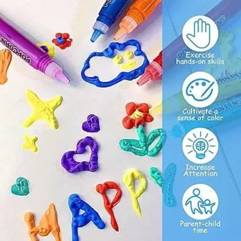 Уникальный набор ручек с Puffy Magic Ink для изготовления 3D-художественных изделий (6 шт) - 40 000 сум