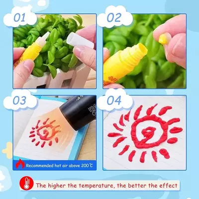 40 000 сум / шт. Уникальный набор ручек с Puffy Magic Ink для изготовления 3D-художественных изделий (6 шт)