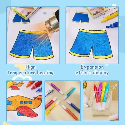 Уникальный набор ручек с Puffy Magic Ink для изготовления 3D-художественных изделий (6 шт) Только в розницу