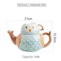 Набор "Керамический фарфоровый чайник и чашка в форме совы" ЯТТ "Домашний Уголок"