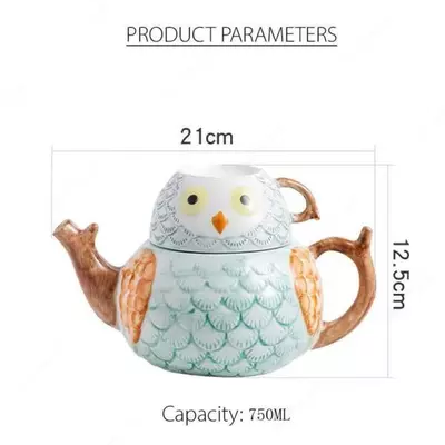Набор "Керамический фарфоровый чайник и чашка в форме совы" ЯТТ "Домашний Уголок"