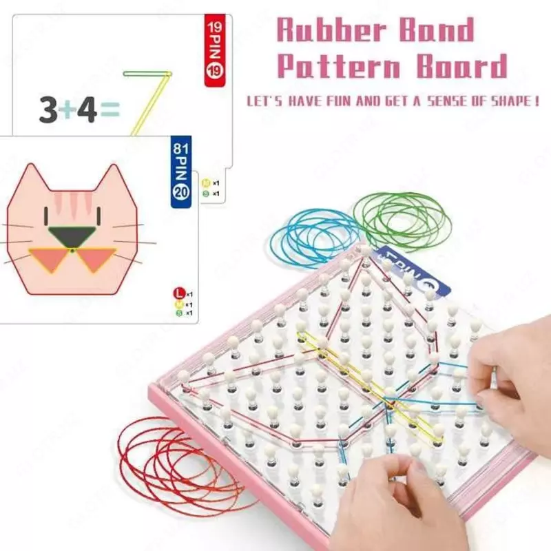 Геоборд с карточками "Пиши-стирай" - образовательная резиновая лента