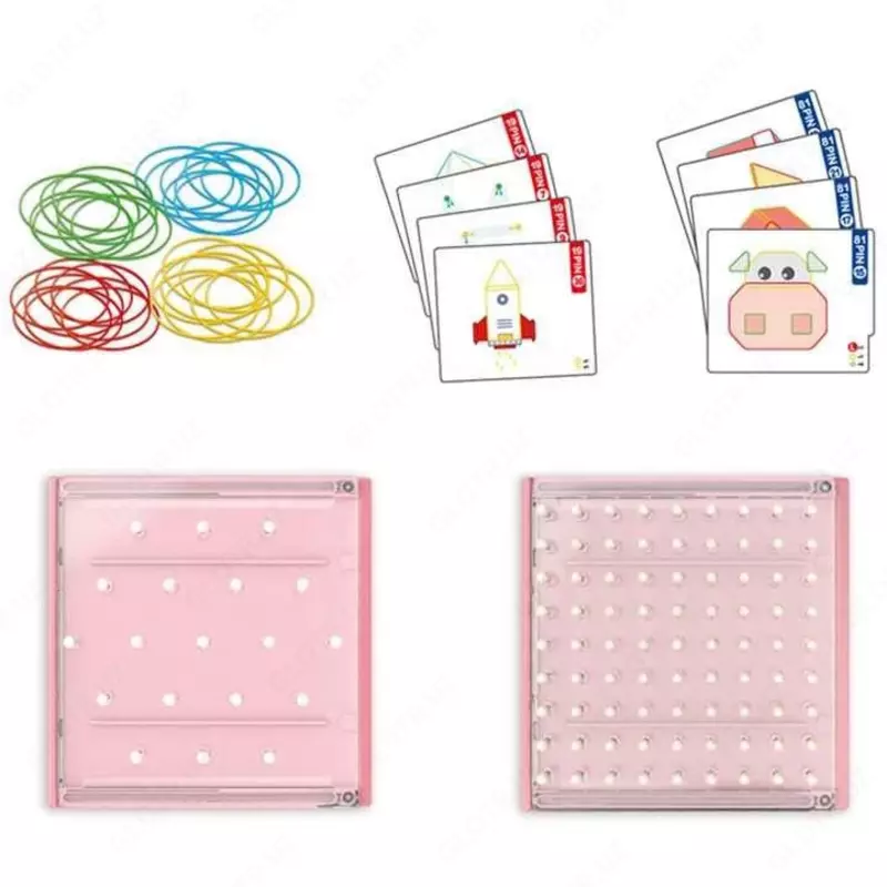 Геоборд с карточками "Пиши-стирай" - образовательная резиновая лента