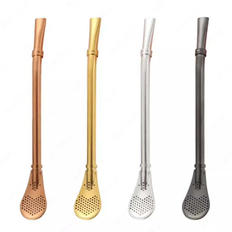 Бомбилья - многоразовая трубочка с ложкой для напитков