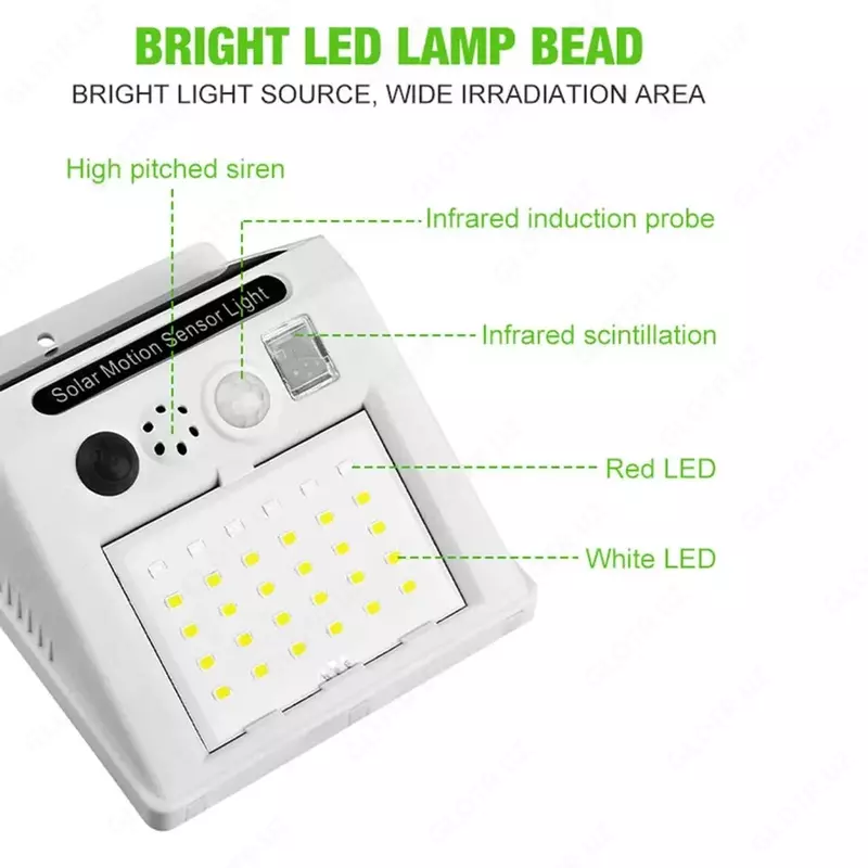 Солнечная звуковая и световая сигнальная лампа с дистанционным управлением.