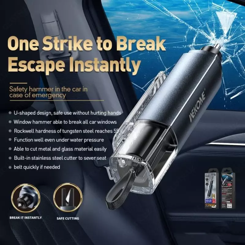 Автомобильный многофункциональный молоток безопасности WK WT-SHO1 ЯТТ "Домашний Уголок"