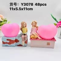  Сувенир полистоун свет Девчонка на крыше с котёнком и сердцем микс  11х5 5х11 см - 