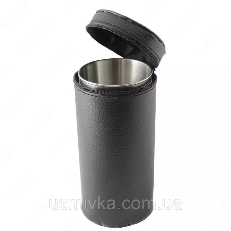  Набор больших стаканчиков в кожаном чехле (150 ml) - 
