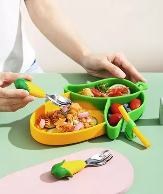 Детский набор посуды в форме кукурузы для кормления