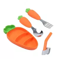 Детский силиконовый набор в форме моркови для кормления (оранжевый) ЯТТ "Домашний Уголок"