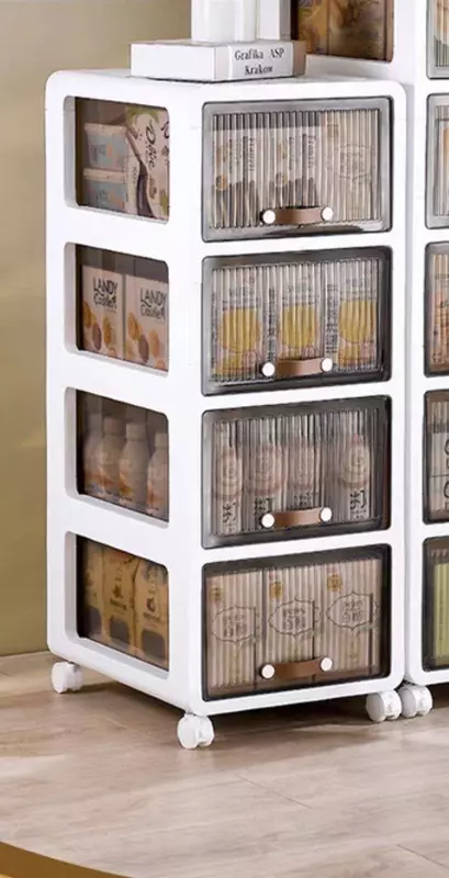 Многослойные пластиковые ящики, двухдверной модульный шкаф для хранения