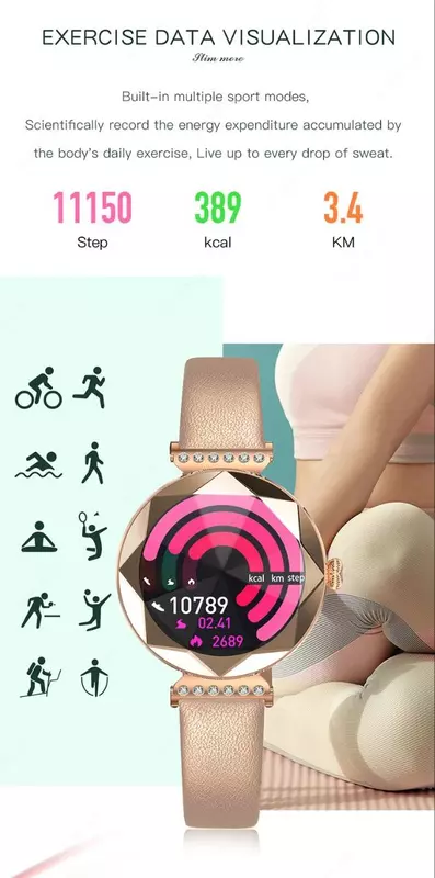  Умные женские смарт часы GREEN LION & Swarovski.  - Домашний Уголок