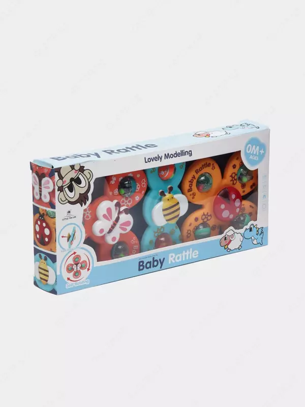 Набор детских погремушек-спинеров на присосках