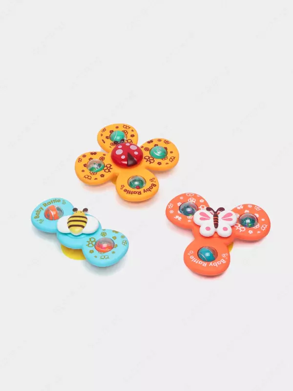   Набор детских погремушек-спинеров на присосках