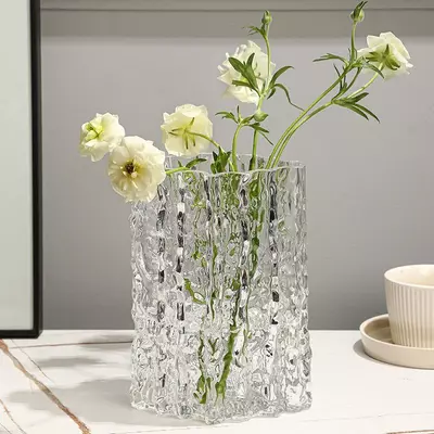 Ваза для цветов сухоцветов стеклянная для декора