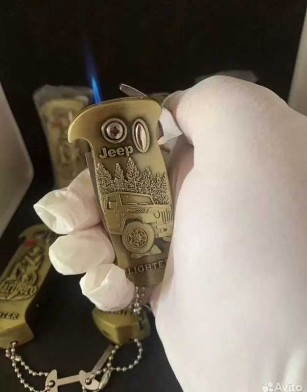 Креативная зажигалка turbo с изображением автомобиля и бренда Jeep (3 в 1)