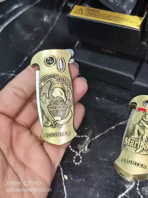  Креативная зажигалка turbo с изображением ковбоя и бренда Marlboro (3 в 1) - Зажигалки