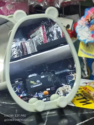 Зеркало овальное с "ушками" и держателем для телефона Только в розницу