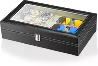 Стильная шкатулка для хранения часов или браслетов (6 шт.) и очков (3 шт.)