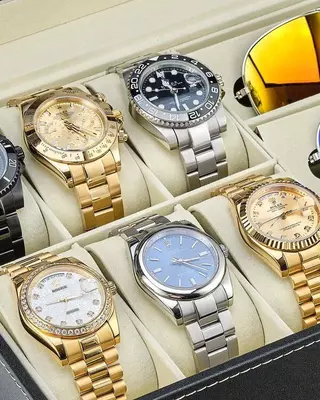 Стильная шкатулка для хранения часов или браслетов (6 шт.) и очков (3 шт.) Стильная шкатулка для хранения часов или браслетов (6 шт.) и очков (3 шт.)