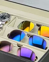 "Domashniy ugolok" XK - Стильная шкатулка для хранения часов или браслетов (6 шт.) и очков (3 шт.)