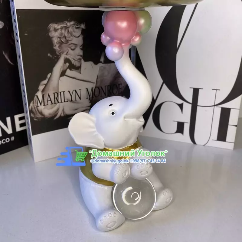 Ключница в форме радостного слоненка с шарами и с лампой ЯТТ "Домашний Уголок"